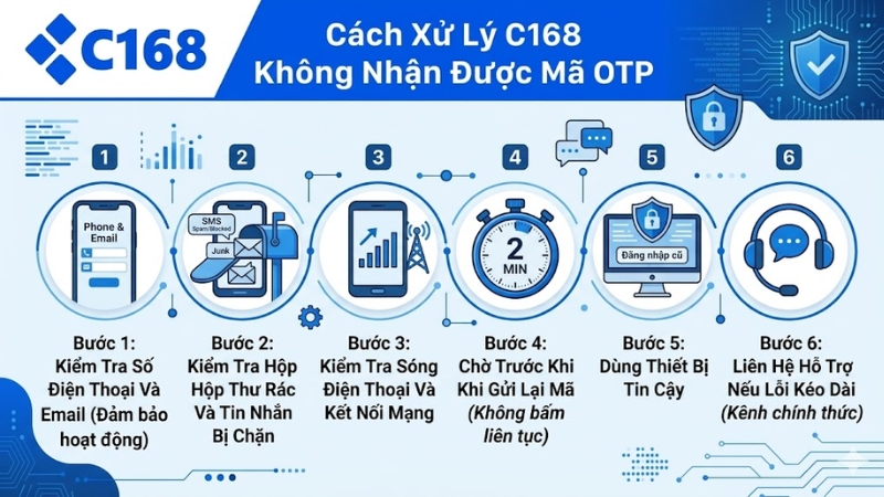 Cách Xử Lý C168 Không Nhận Được Mã OTP