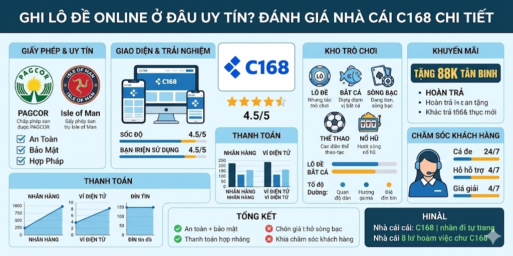Nhà cái C168 là - Địa chỉ ghi lô đề online ở đâu uy tín và an toàn nhất